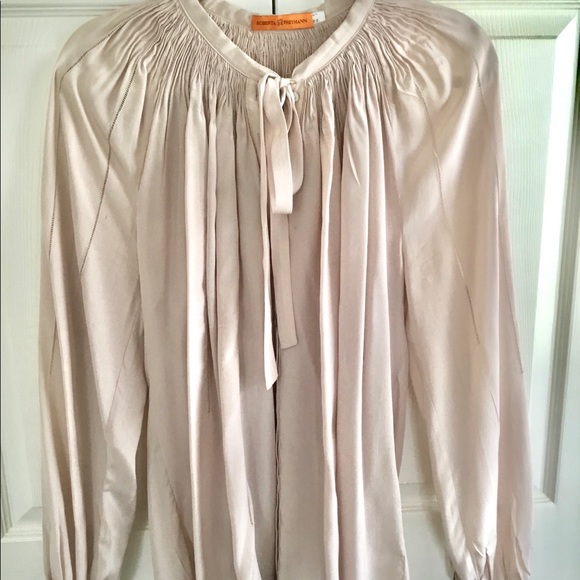 Roberta Freyman Silk Tie Neck Blouse - Picture 2 of 7